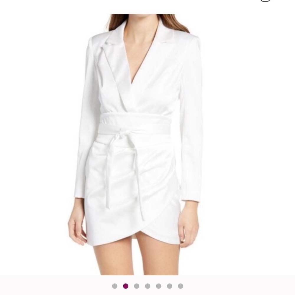 Lavish Alice Satin Obi Mini Blazer Dress – Ivory – NWT (Size UK 12, US 6/8) 🤍